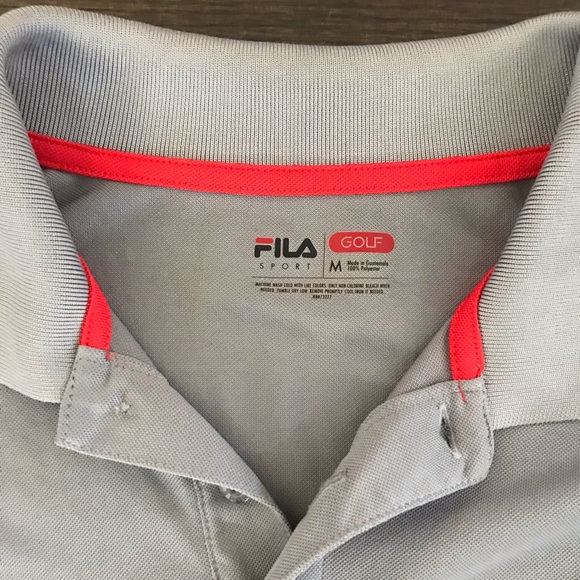 FILA MEN LONG SLEEVE GOLF PERFORMANCE POLO SHIRT - Picture 4 of 7